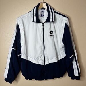 Lotto Jacket Mens Large Navy White Full Zip Tennis Italiano Track Jacket Vintage